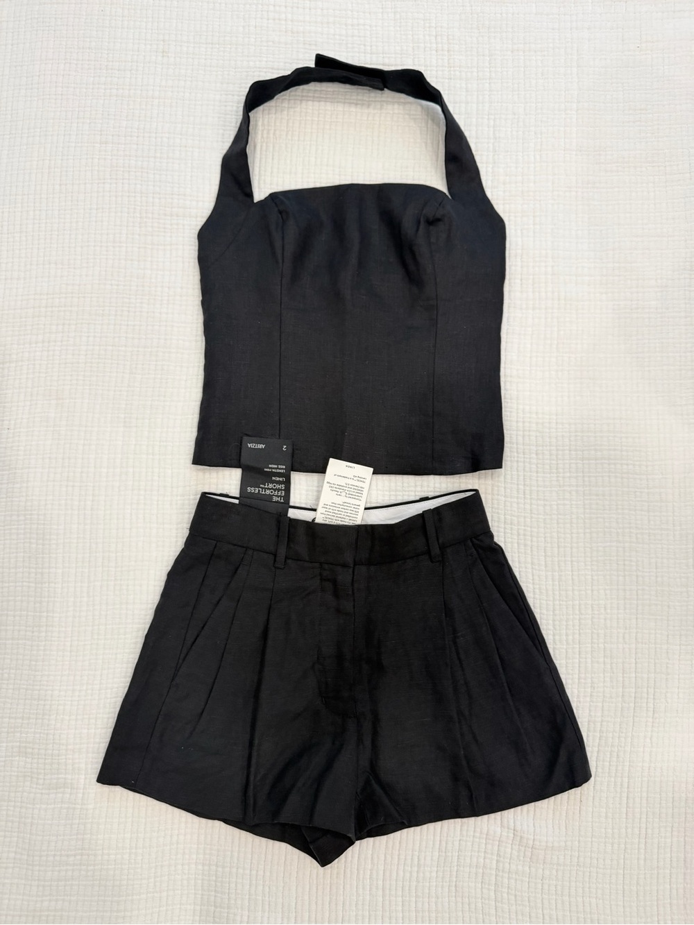 Aritzia Linen Halter Top & Effortless Shorts Size XS/2 NWT - Picture 1 of 3